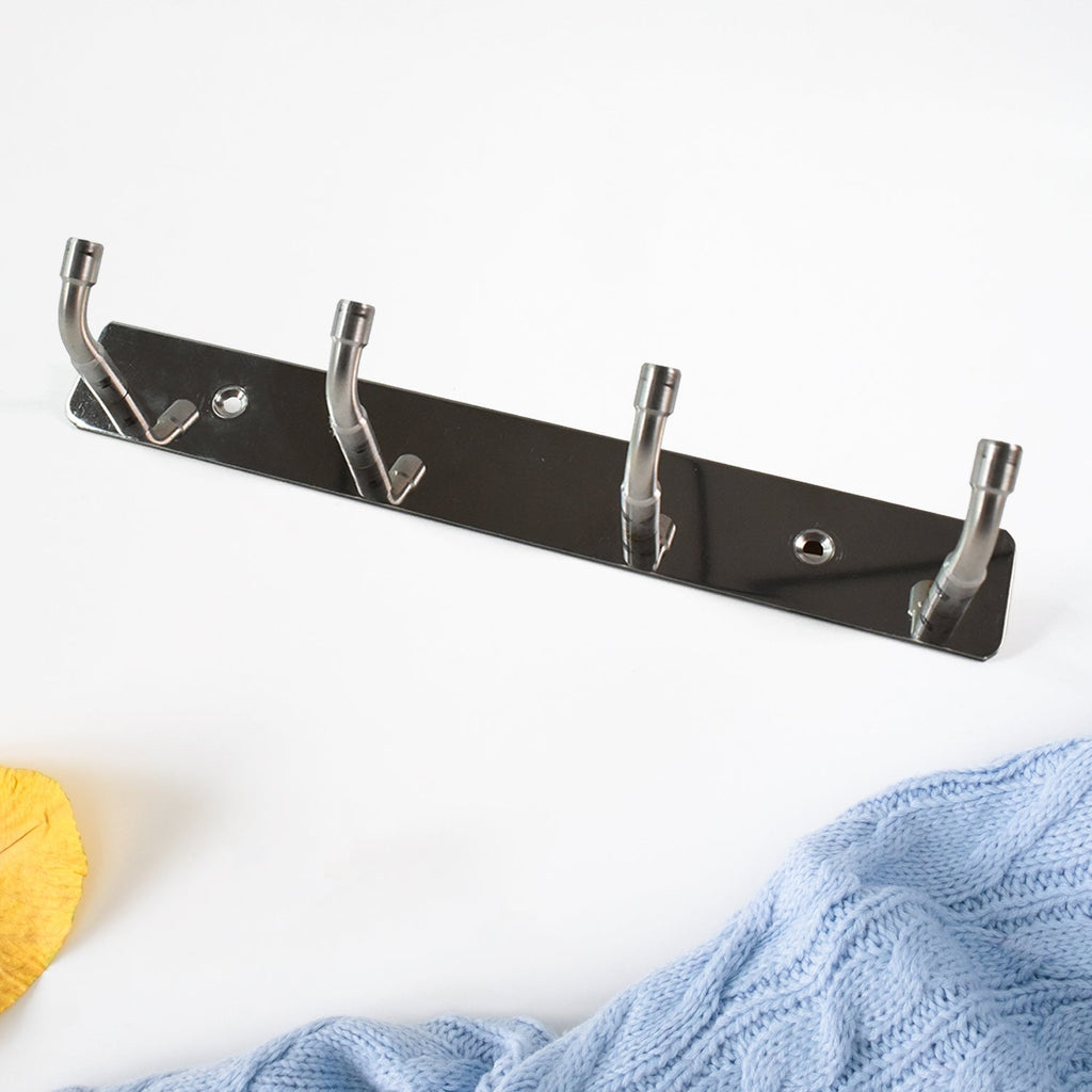 Stainless Steel Wall Mounted Coat 4 Hook Rack (20x3 / 1 Pc)