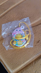 Mini Cartoon Chick-Shaped Push Pop Fidget Toy with Hanging Strap (1 Pc)